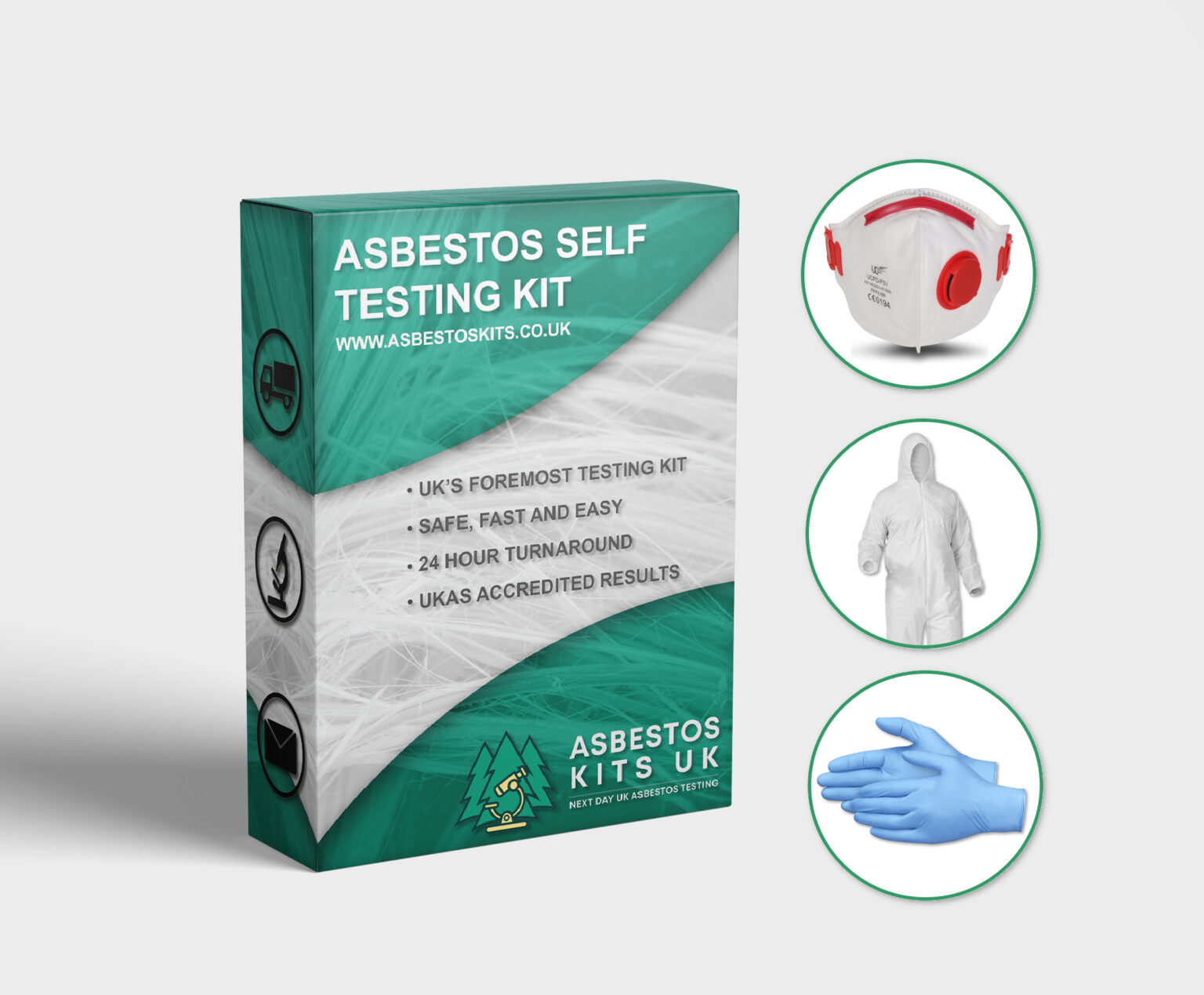 Asbestos testing kit with RPE and PPE • Asbestos Kits UK Ltd